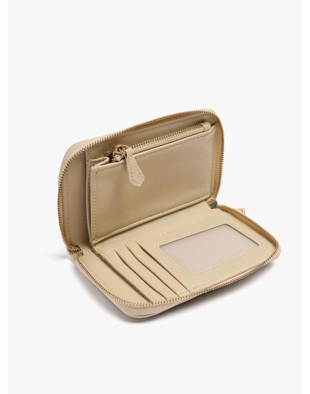 팔포이즈 팔포이즈 텍스처 지퍼 반지갑 244932 BEIGE 베이지 착용컷