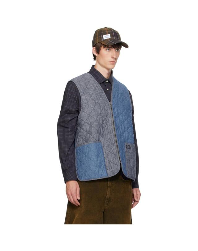 아페세 아페쎄 [해외직구] 아페쎄 베스트 블루 Barbour 집업 퀼팅 라이너 베스트 262252M185000 착용컷