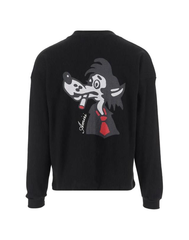 아미리 [해외직구] 아미리 wolf print logo embroidered sweater AM426JR064 착용컷