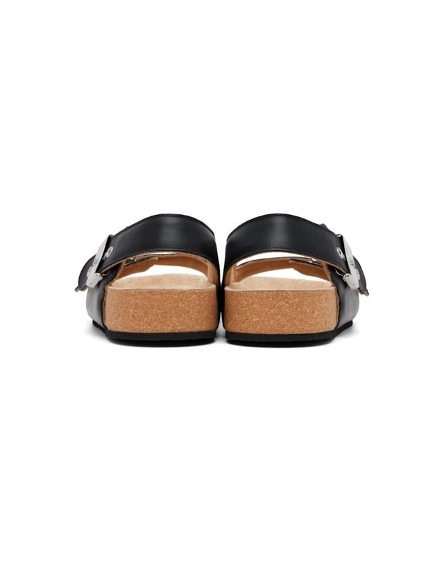 발렌시아가 [해외직구] 발렌시아가 샌들 블랙 Scholl 카프스킨 플랫 샌들 262342F124004 착용컷