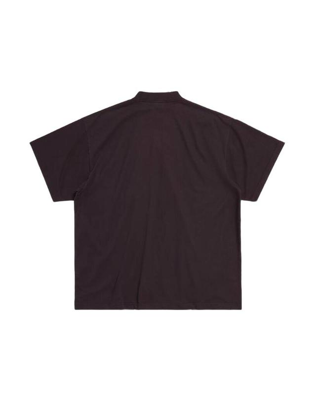 발렌시아가 [해외직구] 발렌시아가 샘플 스티커 티셔츠 오버사이즈 블랙 739028TPVN41270 착용컷