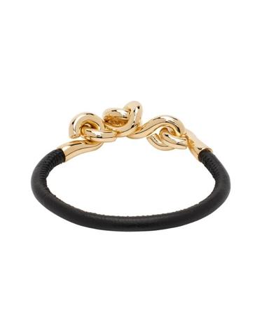 [해외직구] Bottega Veneta 팔찌 블랙 루프 가죽 브레이슬릿 241798F020001