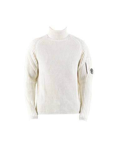 [해외직구] C P  컴퍼니 메리노 울 터틀넥 니트 거즈 화이트   21FW 11CMKN182A005292A103