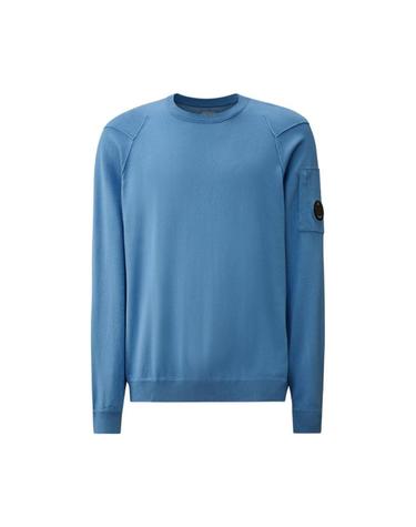 [해외직구] C P  컴퍼니 씨 아일랜드 크루넥 렌즈 니트 퍼시픽 코스트 라이트 블루   25SS 18CMKN026A004037A857