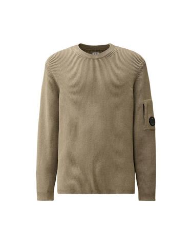 [해외직구] C P  컴퍼니 풀 립 크루넥 니트 빈티지 카키 베이지   24FW 17CMKN044A006608A327