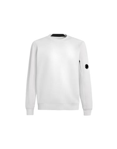 [해외직구] C P  컴퍼니 다이애그널 레이즈드 플리스 스웨트셔츠 화이트   23FW 15CMSS022A005086W103
