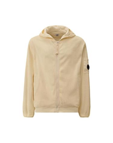 [해외직구] C P  컴퍼니 코듀로이 350 풀 집 후드 스웨트셔츠 피스타치오 쉘 베이지   25FW 19CMSS217A110472G402