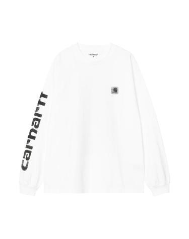[해외직구] 칼하트 WIP 롱슬리브 아카이브 스크립트 티셔츠 화이트 I036002-02-XX
