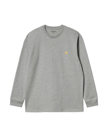 [해외직구] 칼하트 WIP 체이스 롱슬리브 티셔츠 그레이 헤더 I026392-00M-XX