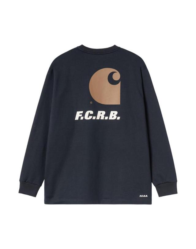 칼하트 윕 칼하트 더블유아이피 [해외직구] 칼하트 WIP x FC 레알 브리스톨 포켓 롱슬리브 티셔츠 블루 A261051-01-XX 착용컷