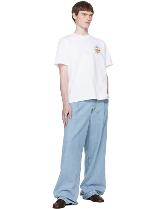 카사블랑카 [해외직구] 카사블랑카 티셔츠 화이트 테니스 랜드스케이프 클래식 티셔츠 261195M213040 착용컷