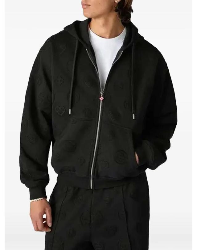 카사블랑카 [해외직구] 카사블랑카 모노그램 후드 집업 MPF26JTP51202 착용컷