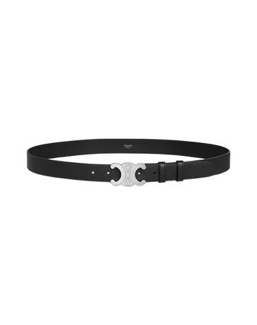 [해외직구] 셀린느 그레인 카프스킨 라지 30mm 트리옹프 벨트 블랙 45BIE3AUY-38SI