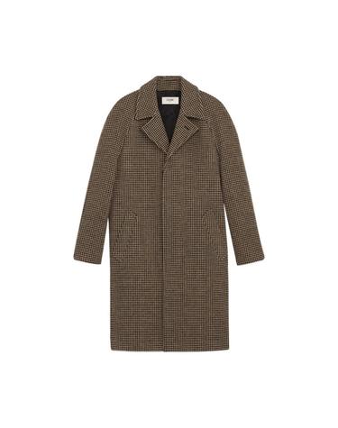 [해외직구] 셀린느 맥 코트 울 하운드투쓰 블랙 카멜 2M279566F-38NC