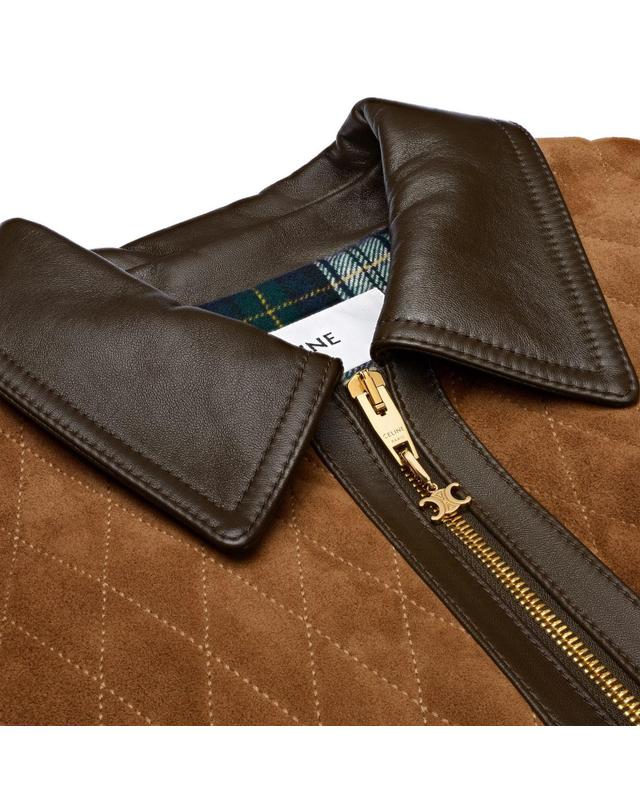셀린느 [해외직구] 셀린느 Quilted jacket in suede CELECDS3BRW7AAA100 착용컷