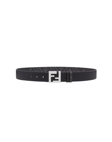 [해외직구] 펜디 리버시블 그레이 레더 스터드 클로저 FF 버클 벨트 블랙 실버 7C0424AGR9F0GXN