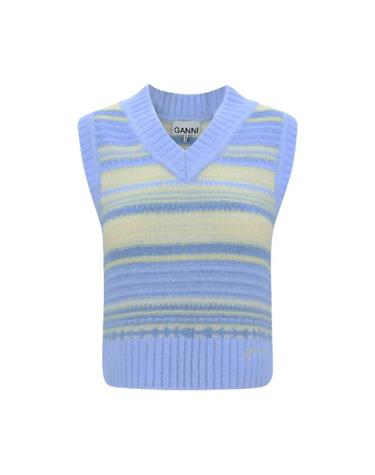 [해외직구] 가니 소프트 울 스트라이프 베스트 블루 K2258-271