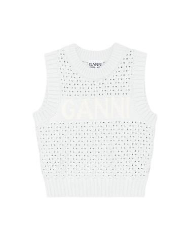 [해외직구] 가니 로고 코튼 베스트 일루젼 블루 K2348-628