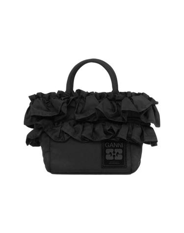 [해외직구] 가니 블랙 미니 러플 토트 블랙 A7187-099