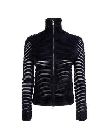 [해외직구] 조르지오아르마니 Ottoman ribbed knit zip up cardigan GW004179AF29371