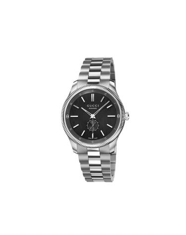 [해외직구] 구찌 G 타임리스 오토매틱 40mm 스테인리스 스틸 브레이슬릿 블랙 YA126388