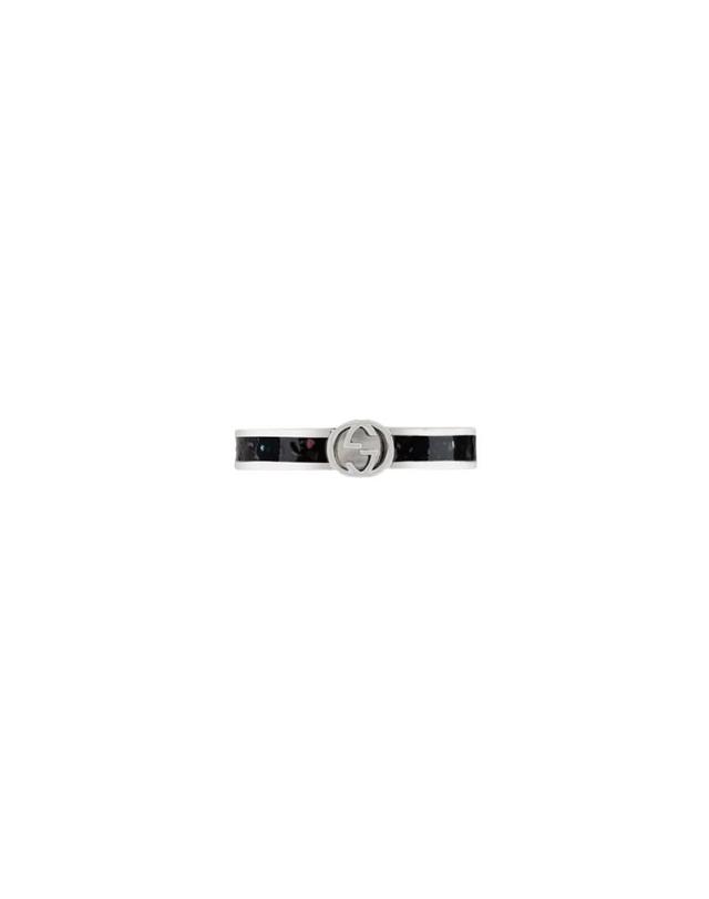 구찌 [해외직구] 구찌 인터로킹 G 링 블랙 실버 701620-J8410-1064 착용컷