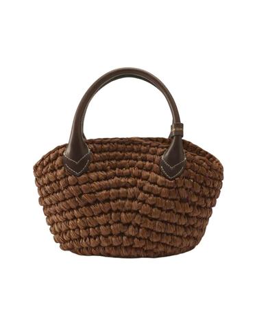 [해외직구] 헬렌 카민스키 라야 라피아 핸드메이드 바스켓 백 넛쉘 초콜릿 BAG52020
