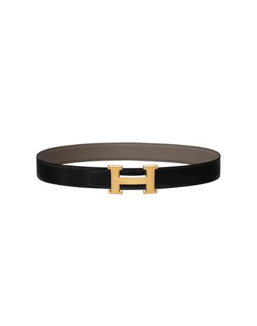[해외직구] 에르메스 H 벨트 버클   리버시블 레더 스트랩 32mm   플래티넘 브러쉬드 골드 하드웨어 누아 에땅 H064544CM2M/H073967CAAC