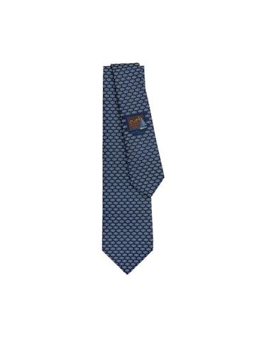 [해외직구] 에르메스 H 오 마이옹 타이 7cm 마린 아주르 블랑 H336245T05