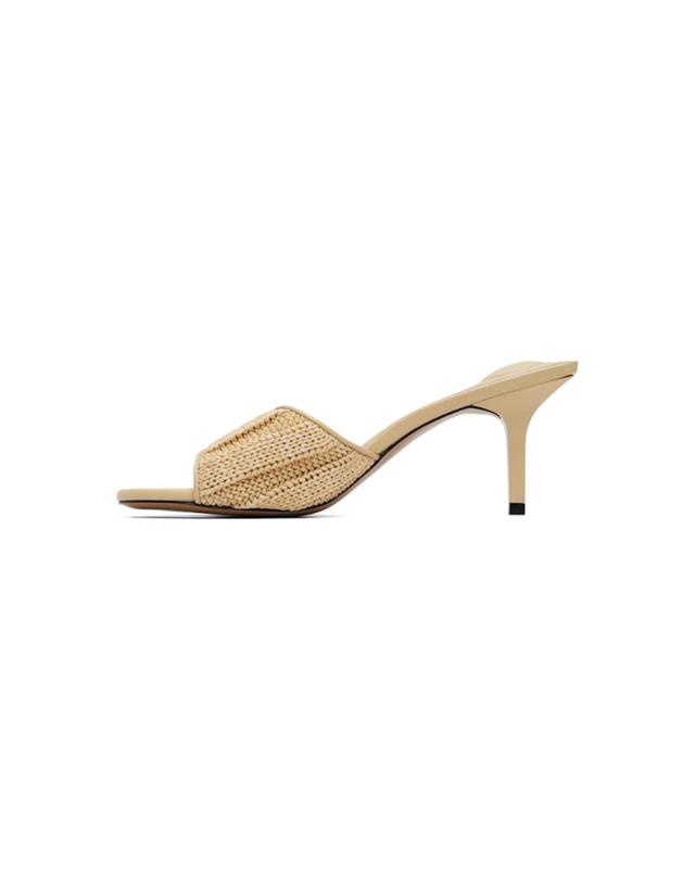 자크뮈스 [해외직구] 쟈크뮈스 샌들 베이지 더 큐비스토 뮬 힐 샌들 262553F122001 착용컷