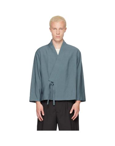 [해외직구] 겐조 재킷 네이비 겐조 파리 비스코스   울 기모노 재킷 262387M180002
