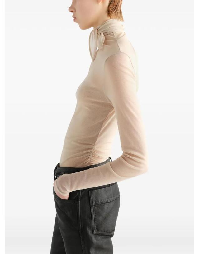 르메르 [해외직구] 르메르 발레리나 메시 저지 스카프 탑 TS0053LJ1070 착용컷