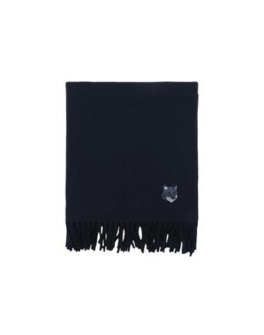 [해외직구] 메종 키츠네 폭스 헤드 버진 울 머플러 잉크 블루 MM06201BT3004-P476