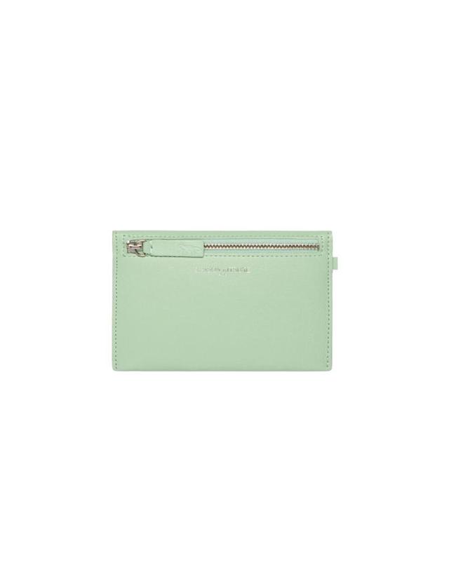 메종키츠네 [해외직구] 메종 키츠네 넥 엔벨로프 지갑 미스트 그린 IU05528LC0025P322 착용컷