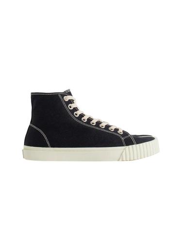 [해외직구] 메종 마르지엘라 타비 하이 캔버스 스니커즈 블랙 화이트 S38WS0186-P4291-H0958