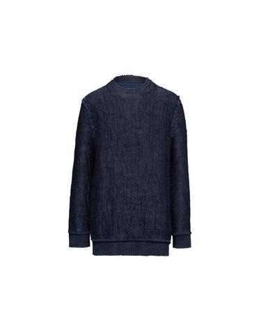 [해외직구] 메종 마르지엘라 로우 우븐 니트 스웨트셔츠 블루 S51HL0001S18198509F