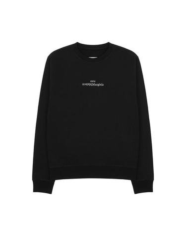 [해외직구] 메종 마르지엘라 리버스 스티치 로고 스웨트셔츠 블랙 화이트 S50GU0166S25503962