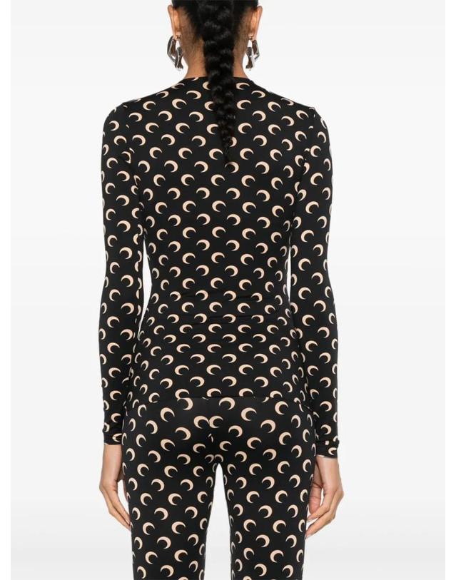 마린세르 [해외직구] 마린세르 문 프린트 세컨드 스킨 크루 넥 탑 WTS006ACJER0001IT99 착용컷