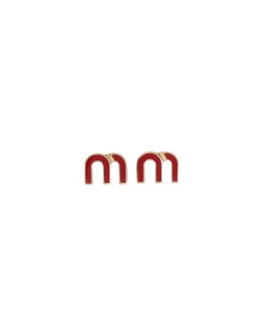 [해외직구] 미우 미우 에나멜 메탈 이어링 레드 5JO911-2F6T-F0011
