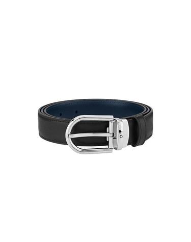[해외직구] 몽블랑 홀스슈 버클 30mm 리버시블 레더 벨트 블랙 블루 128756 128756