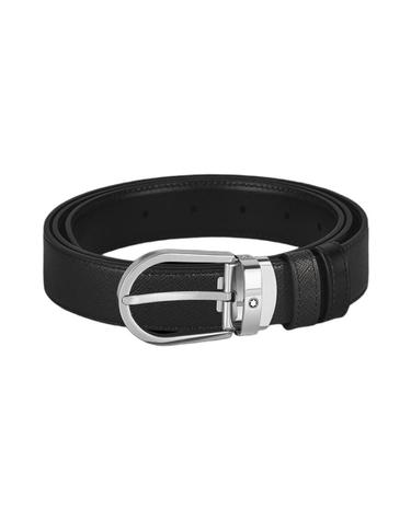 [해외직구] 몽블랑 홀스슈 30mm 사토리얼 레더 리버시블 벨트 블랙 222389 222389