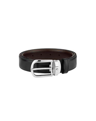 [해외직구] 몽블랑 홀스슈 버클 30mm 리버시블 레더 벨트 블랙 브라운 114412 114412
