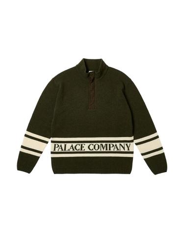 [해외직구] 팔라스 x C P  컴퍼니 퍼넬 넥 니트 올리브   23FW 16CSKN014A110066J651