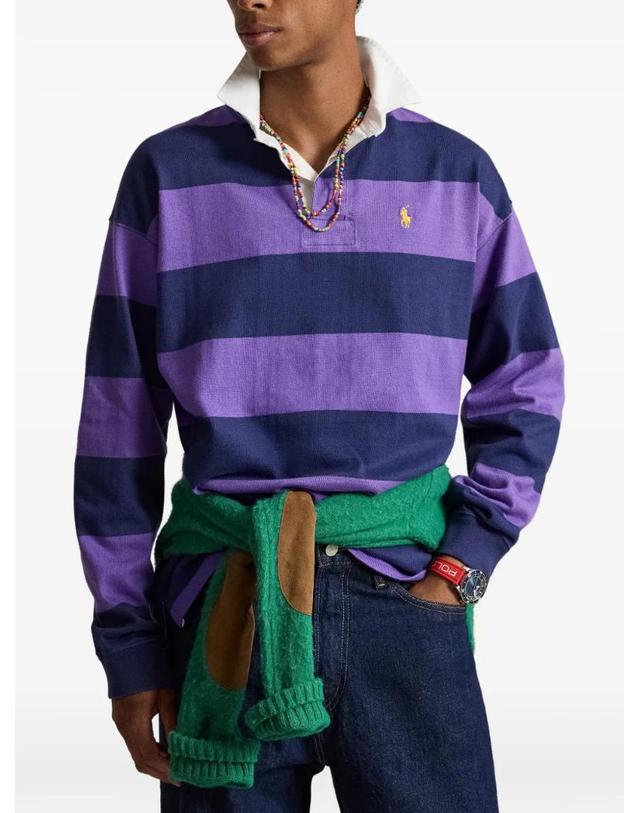폴로랄프로렌 [해외직구] 폴로 랄프로렌 빅 핏 스트라이프 저지 럭비 셔츠 710B26240003 착용컷