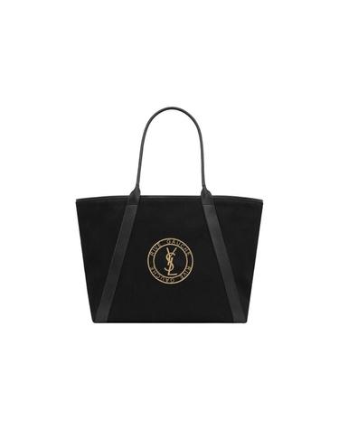 [해외직구] 생로랑 리브 고쉬 캔버스 토트백 블랙 골드 780096-FAC3I-1075