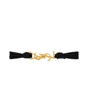 [해외직구] 생로랑 카산드라 멀티 스트랜드 브레이슬릿 레더 블랙 골드 850567-AAF9R-1000