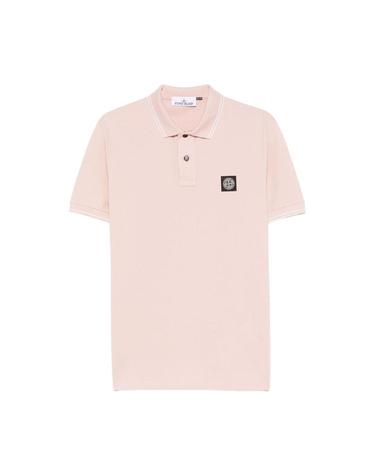 [해외직구] 스톤 아일랜드 22002SC 오가닉 코튼 엘라스테인 피케 슬림 핏 폴로 셔츠 앤티크 로즈   25SS K1S1522002-SCS0017-V0082