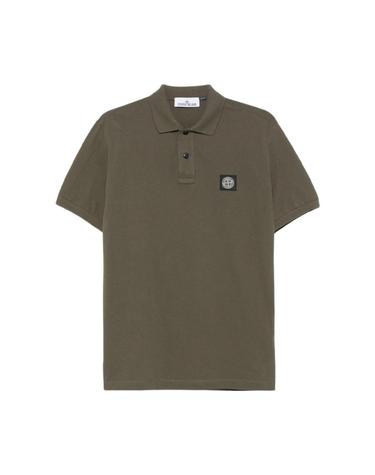 [해외직구] 스톤 아일랜드 22002SC 오가닉 코튼 엘라스테인 피케 슬림 핏 폴로 셔츠 밀리터리 그린   25SS K1S1522002-SCS0017-V0054