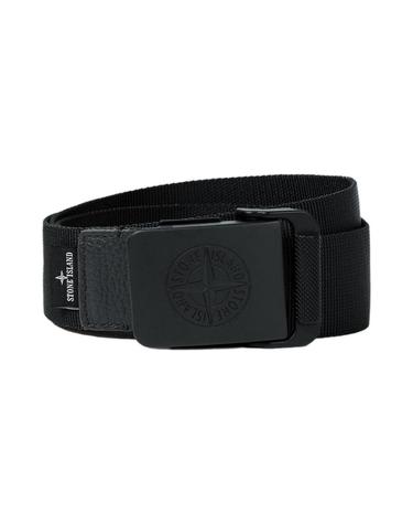 [해외직구] 스톤 아일랜드 9300001 나일론 테이프 벨트 컴퍼스 로고 버클 블랙   26FW L2S1593000-01S0073-V0029