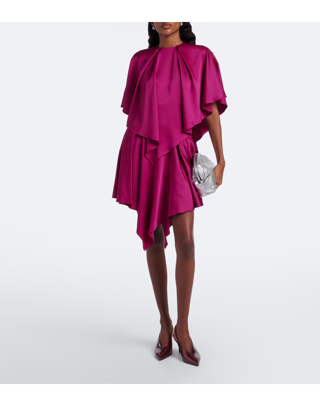 스텔라 매카트니 스텔라맥카트니 [해외직구] Stella McCartney 케이프 새틴 미니드레스 P01209950 착용컷